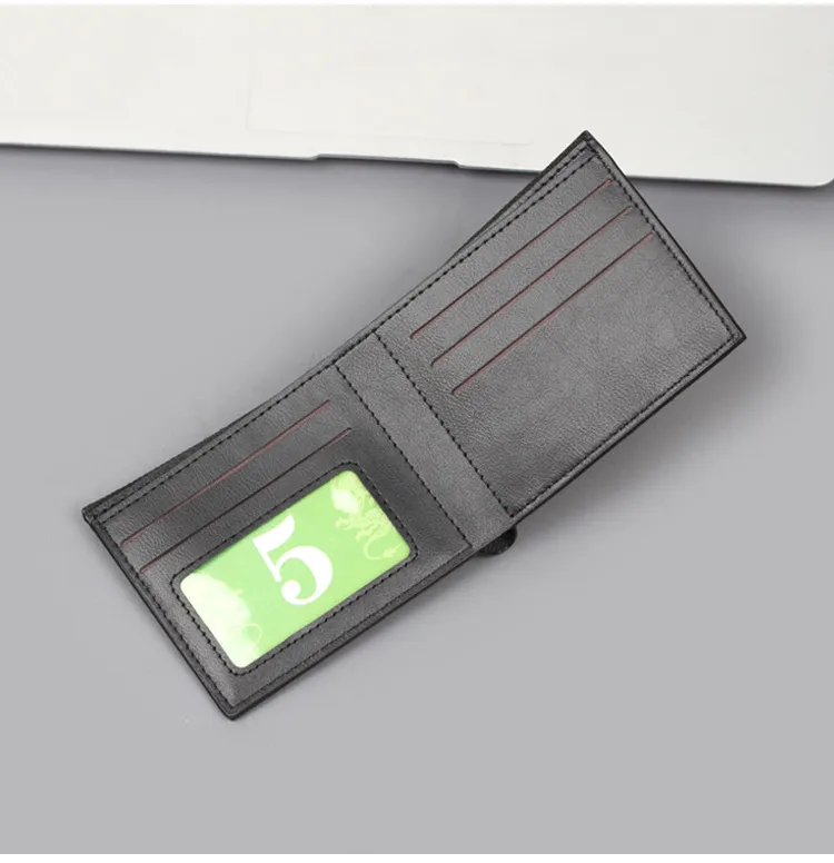 Men's Short Wallet Men's Card Holder One Men's Wallet Horizontal Dollar Bag Ultra-thin Soft Leather New Wallet display picture 5