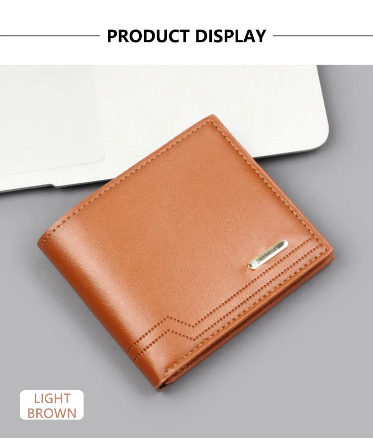 Men's Short Wallet Men's Card Holder One Men's Wallet Horizontal Dollar Bag Ultra-thin Soft Leather New Wallet display picture 7