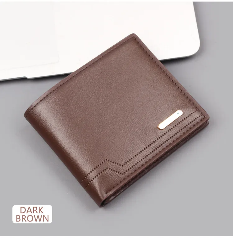 Men's Short Wallet Men's Card Holder One Men's Wallet Horizontal Dollar Bag Ultra-thin Soft Leather New Wallet display picture 8