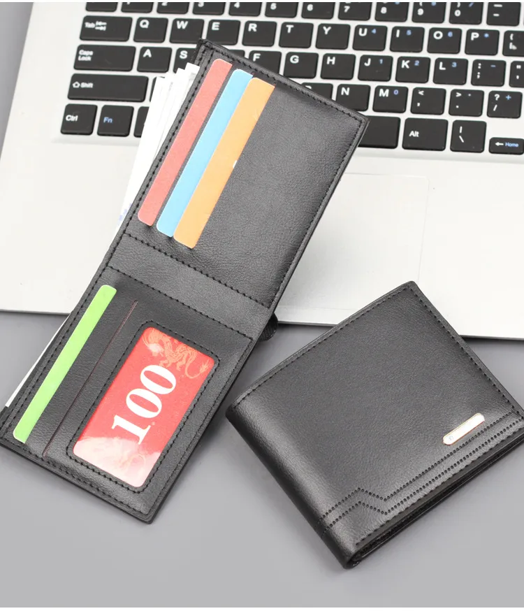 Men's Short Wallet Men's Card Holder One Men's Wallet Horizontal Dollar Bag Ultra-thin Soft Leather New Wallet display picture 11