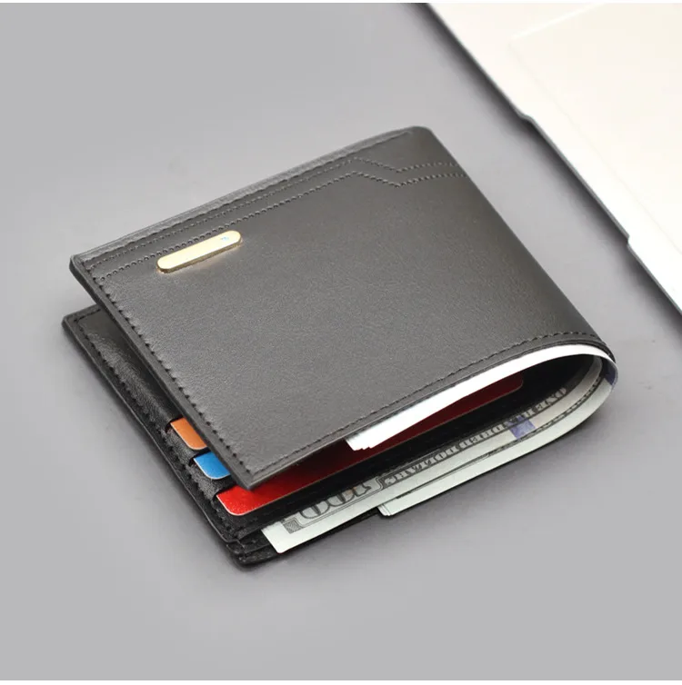 Men's Short Wallet Men's Card Holder One Men's Wallet Horizontal Dollar Bag Ultra-thin Soft Leather New Wallet display picture 12