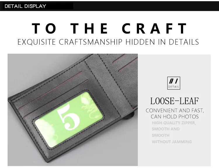 Men's Short Wallet Men's Card Holder One Men's Wallet Horizontal Dollar Bag Ultra-thin Soft Leather New Wallet display picture 14