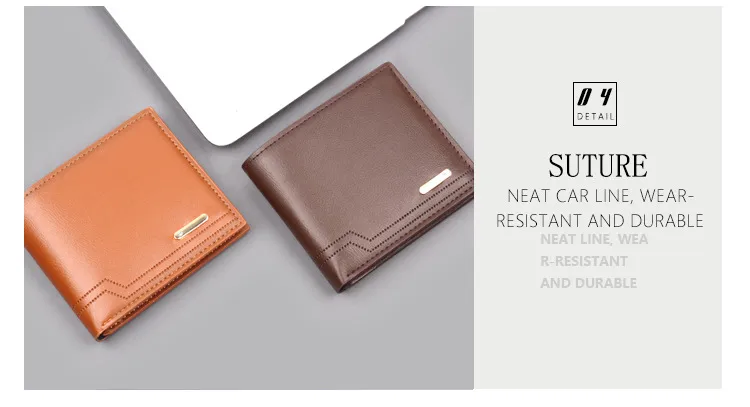 Men's Short Wallet Men's Card Holder One Men's Wallet Horizontal Dollar Bag Ultra-thin Soft Leather New Wallet display picture 17