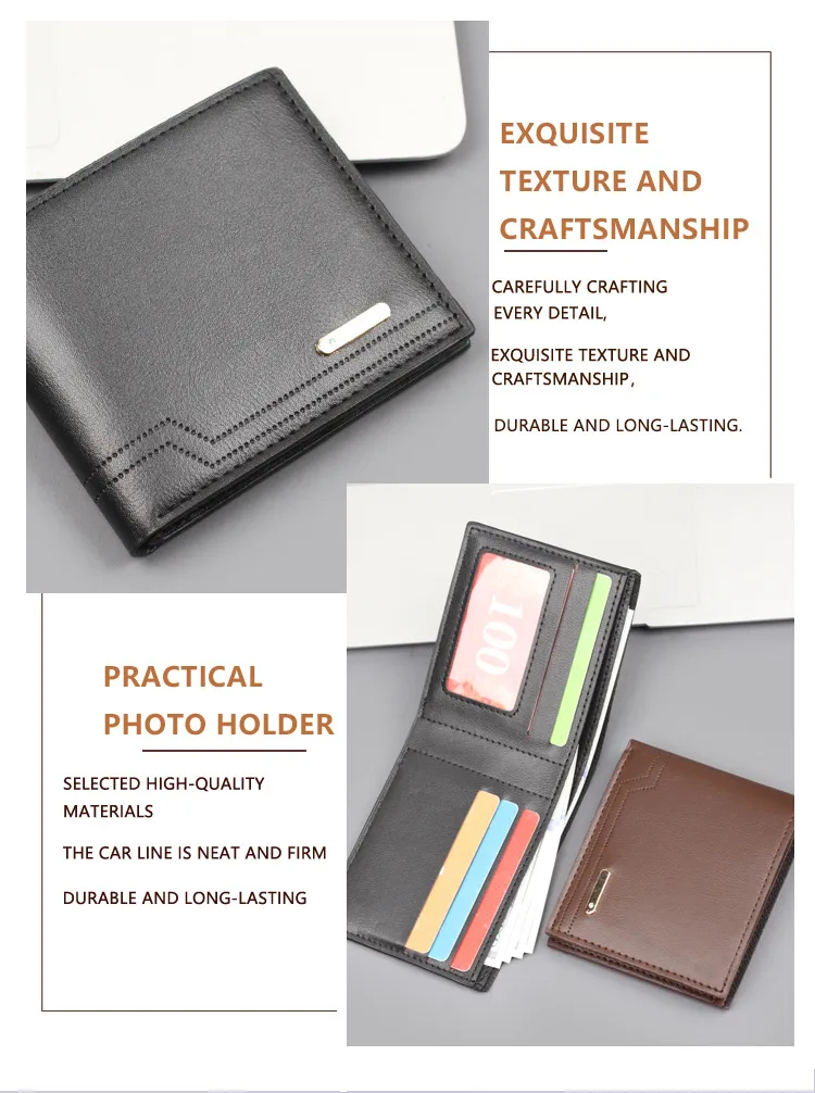 Men's Short Wallet Men's Card Holder One Men's Wallet Horizontal Dollar Bag Ultra-thin Soft Leather New Wallet display picture 18