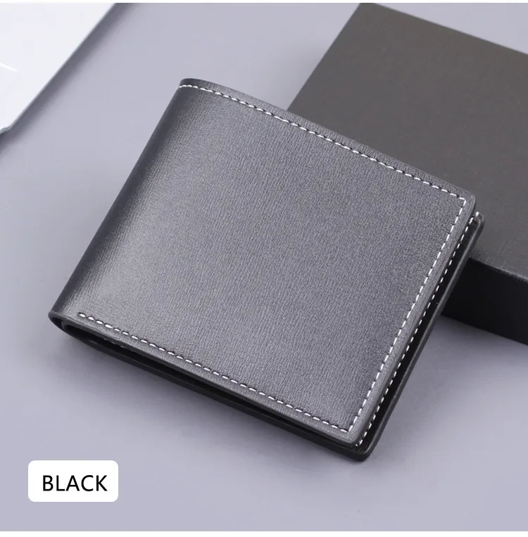 Men's Wallet Men's Card Holder One-piece Short Wallet Men's Wallet Men's 20% Folding Wallet Man  Wallet display picture 9