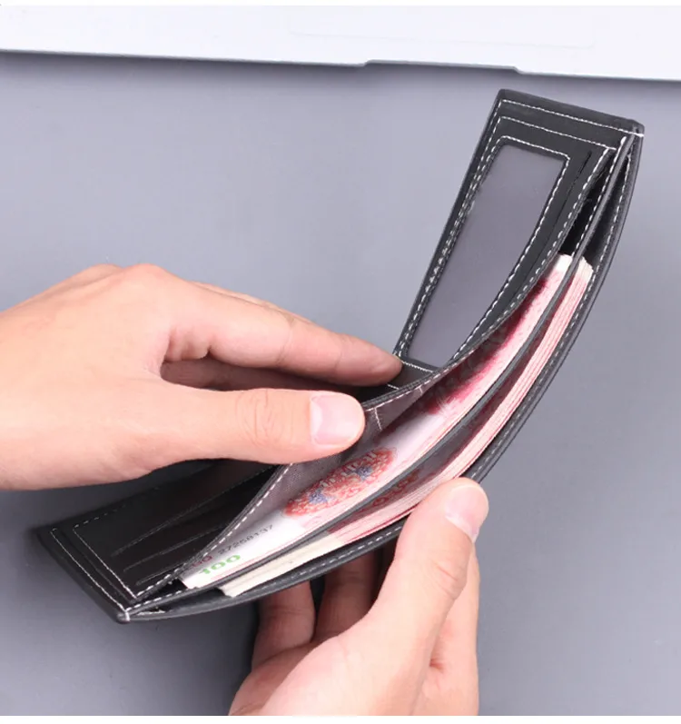 Men's Wallet Men's Card Holder One-piece Short Wallet Men's Wallet Men's 20% Folding Wallet Man  Wallet display picture 12