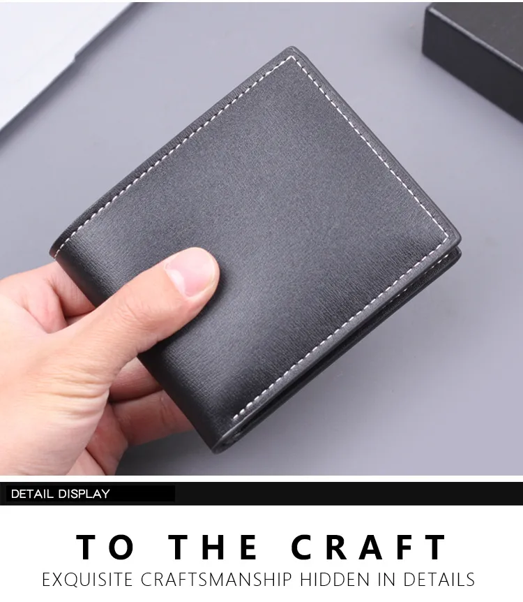 Men's Wallet Men's Card Holder One-piece Short Wallet Men's Wallet Men's 20% Folding Wallet Man  Wallet display picture 13
