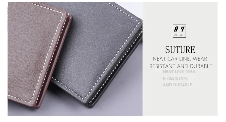 Men's Wallet Men's Card Holder One-piece Short Wallet Men's Wallet Men's 20% Folding Wallet Man  Wallet display picture 16