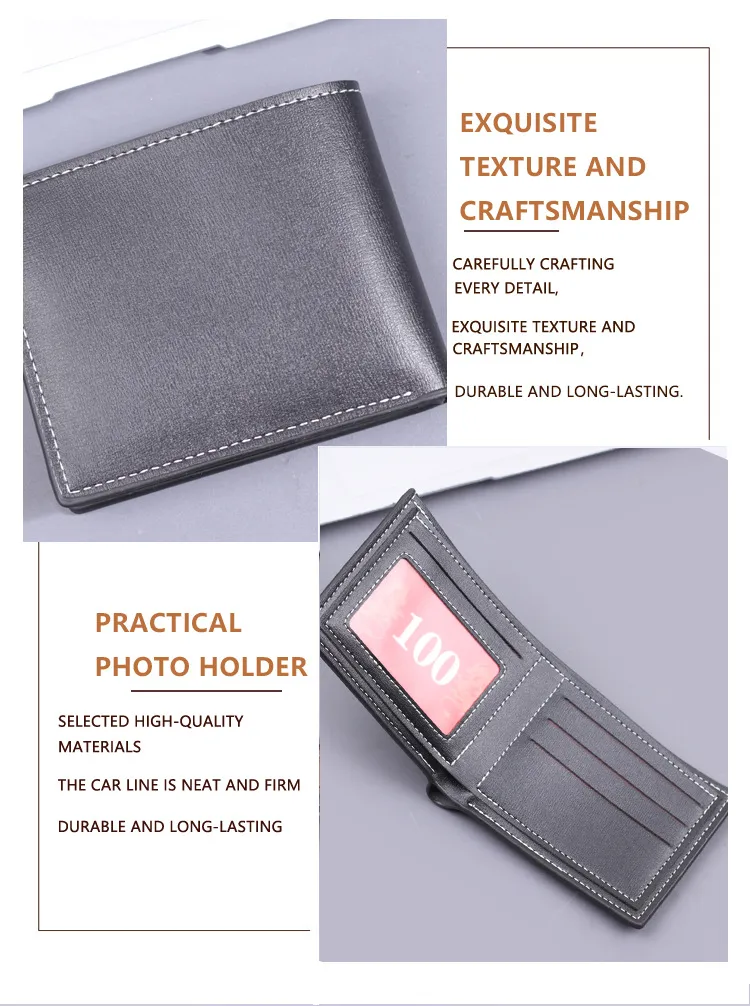 Men's Wallet Men's Card Holder One-piece Short Wallet Men's Wallet Men's 20% Folding Wallet Man  Wallet display picture 17