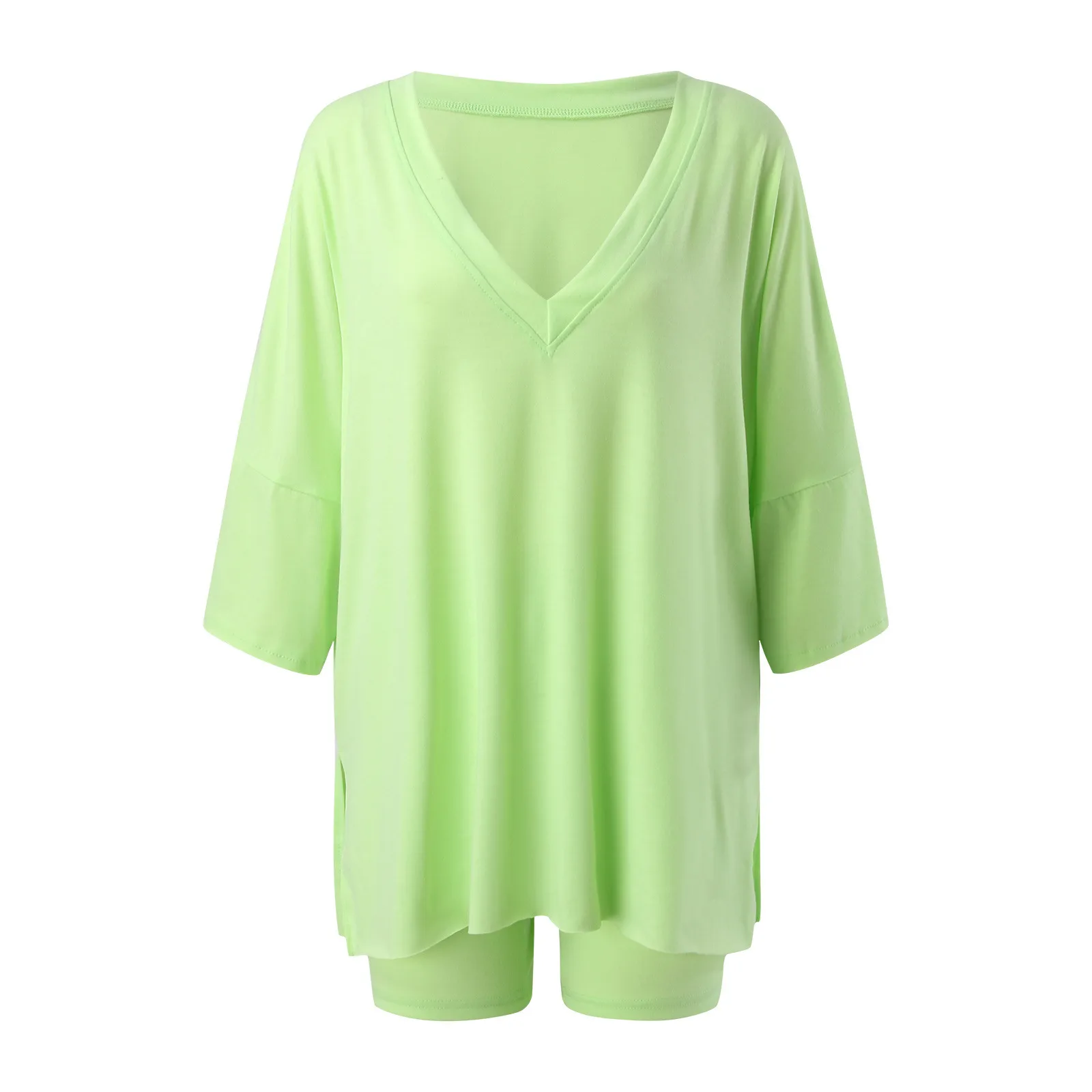 Sportswear  New  Fashion Short-sleeved T-shirt Women's Casual Two-piece High Waist Slimming Shorts display picture 9