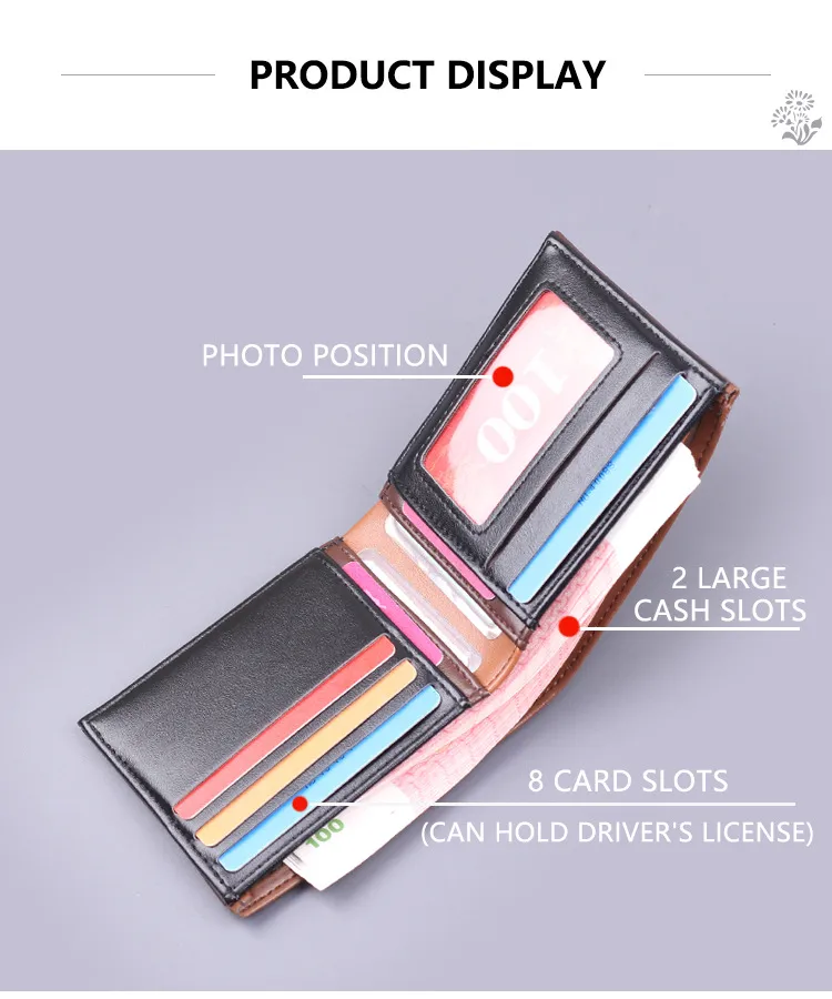 Short Men's Wallet Men's Card Holder New Men's College Students 9 Card Wallet Card Holder Simple Wholesale display picture 4