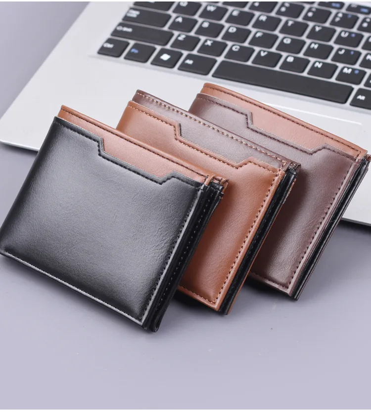 Short Men's Wallet Men's Card Holder New Men's College Students 9 Card Wallet Card Holder Simple Wholesale display picture 16