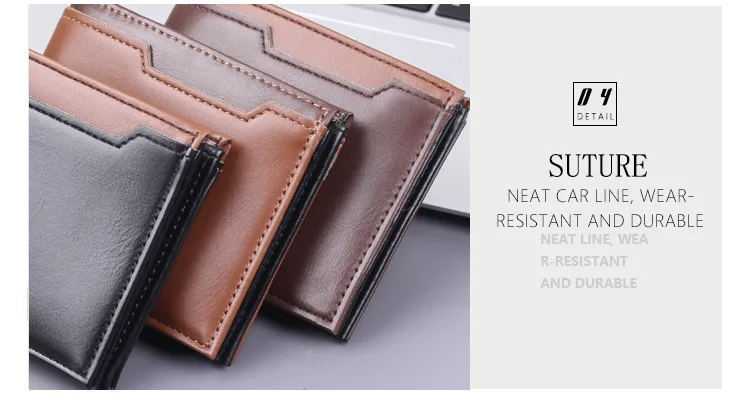 Short Men's Wallet Men's Card Holder New Men's College Students 9 Card Wallet Card Holder Simple Wholesale display picture 19