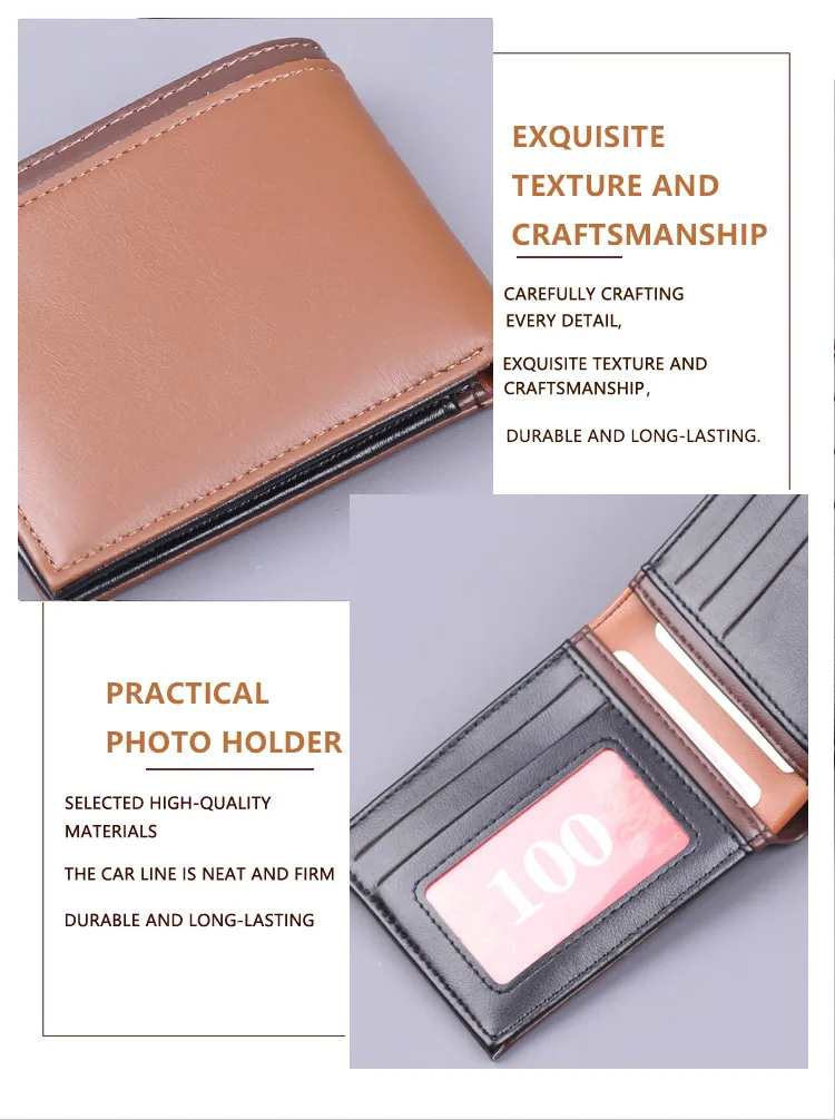 Short Men's Wallet Men's Card Holder New Men's College Students 9 Card Wallet Card Holder Simple Wholesale display picture 20