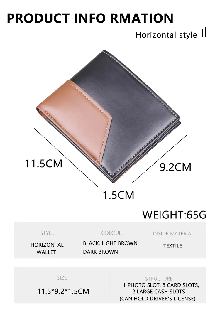 Wallet Men's High-end Sense Men's Short Wallet Men's Wallet 9-Card  Card Holder Wallet Multi-Card Holder display picture 3