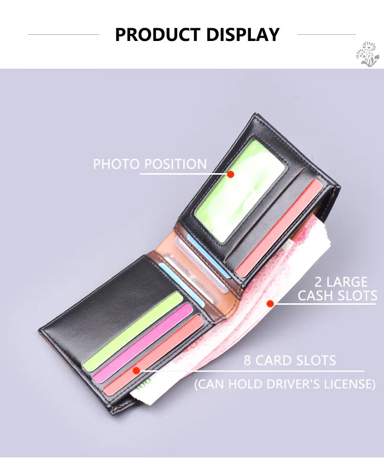 Wallet Men's High-end Sense Men's Short Wallet Men's Wallet 9-Card  Card Holder Wallet Multi-Card Holder display picture 4