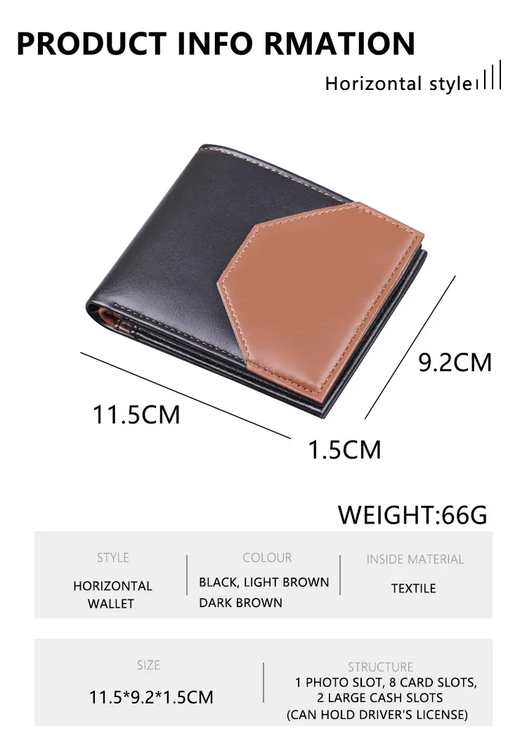Men's Wallet Men's Short Wallet Card Holder Two-in-One Men's Wallet  New Men's Multi-Card Holder Wallet display picture 3