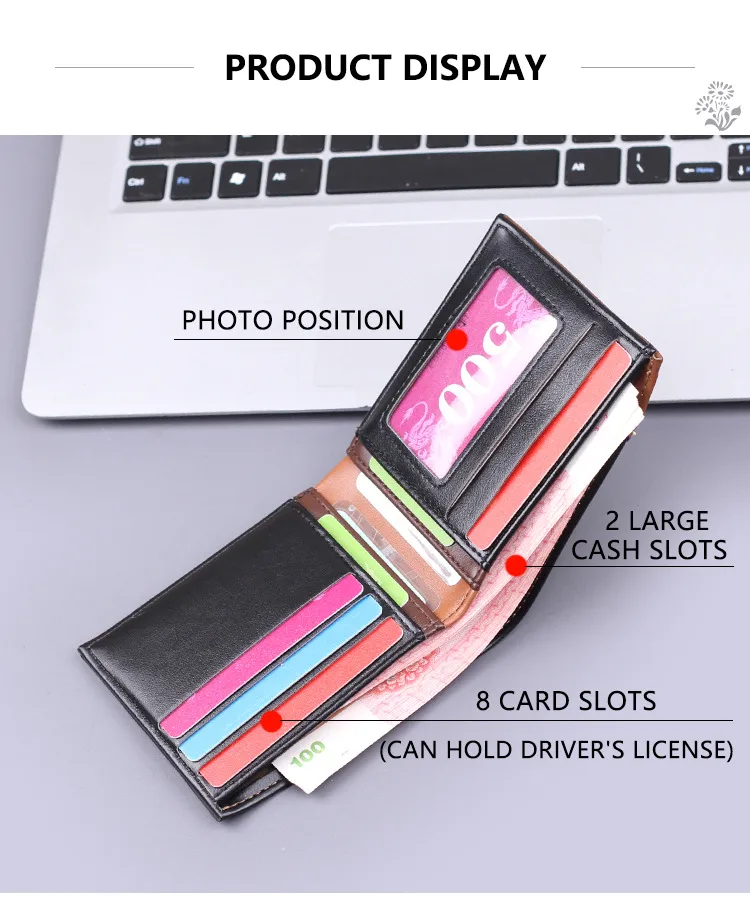 Men's Wallet Men's Short Wallet Card Holder Two-in-One Men's Wallet  New Men's Multi-Card Holder Wallet display picture 4