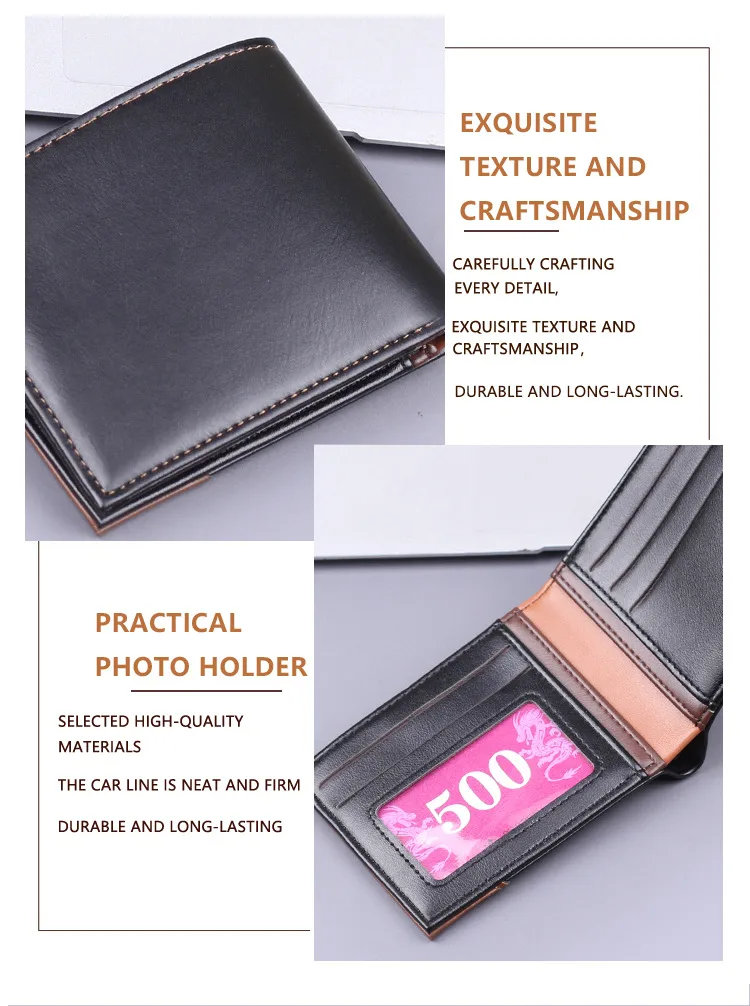 Men's Wallet Men's Short Wallet Card Holder Two-in-One Men's Wallet  New Men's Multi-Card Holder Wallet display picture 19