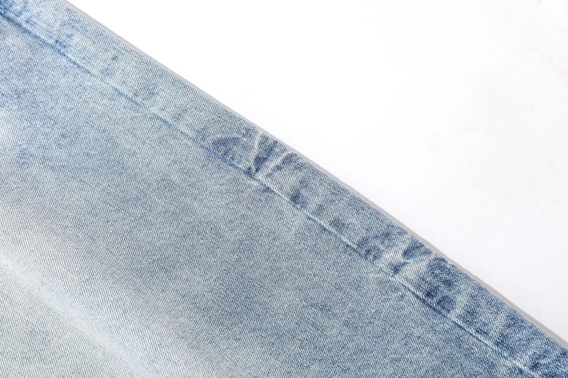 Jiayiku Trendy Summer Shorts American Retro Washed Denim Straight-Leg Unisex Personality Simple Cropped Pants display picture 21