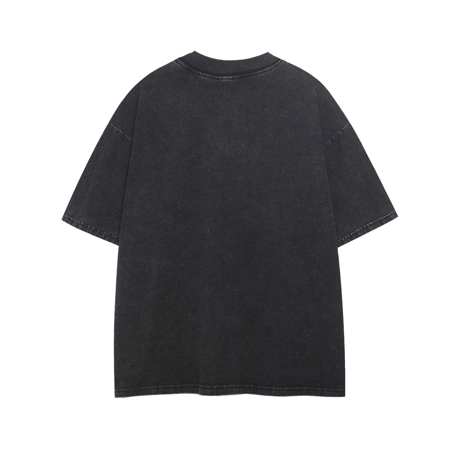 Jiayiku  Summer Short-Sleeved T-Shirt American Retro Hip-Hop Trendy Brand Washed T-Shirt Men's Loose Cotton Bottoming Shirt display picture 6