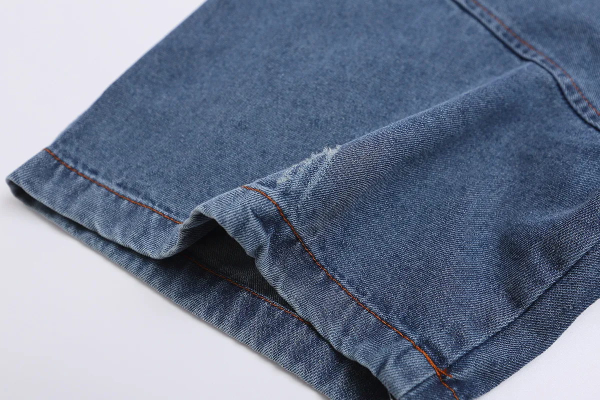 Jiayiku Men's  Summer Shirt American Retro Ins Trend Washed Denim Short Sleeve Loose Jacket display picture 7