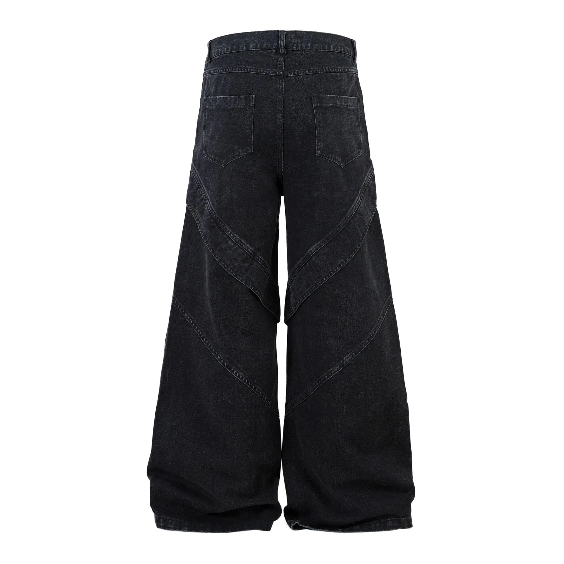 Men's American Street Style Mecha Heavy-Duty Workwear Jeans High Street Ro Style Washed Loose Wide-Leg Pants display picture 4
