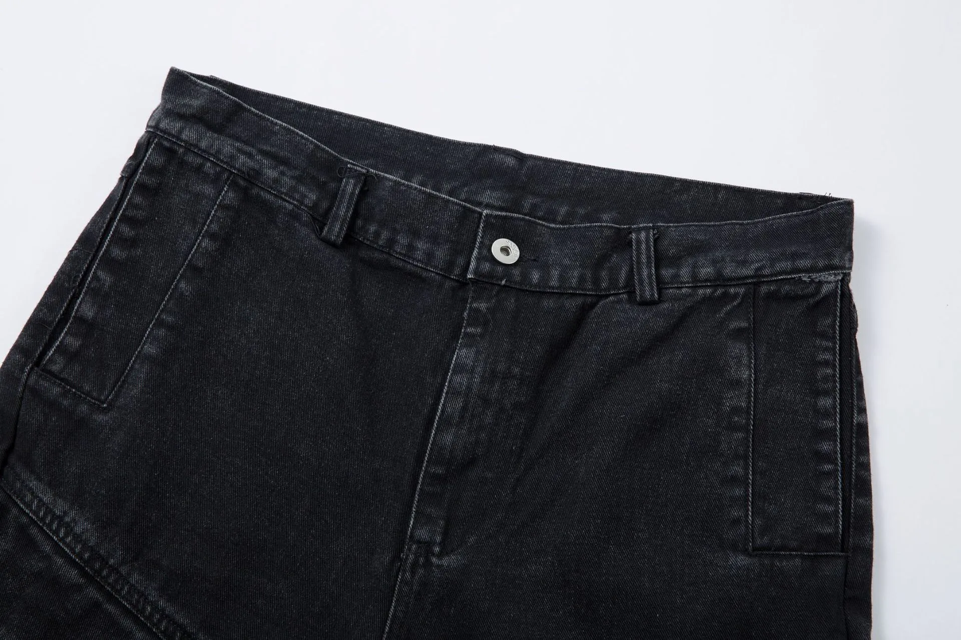 Men's American Street Style Mecha Heavy-Duty Workwear Jeans High Street Ro Style Washed Loose Wide-Leg Pants display picture 6