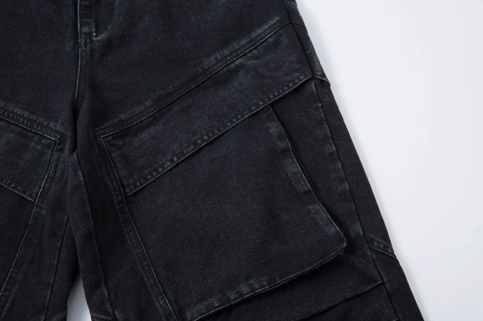 Men's American Street Style Mecha Heavy-Duty Workwear Jeans High Street Ro Style Washed Loose Wide-Leg Pants display picture 10