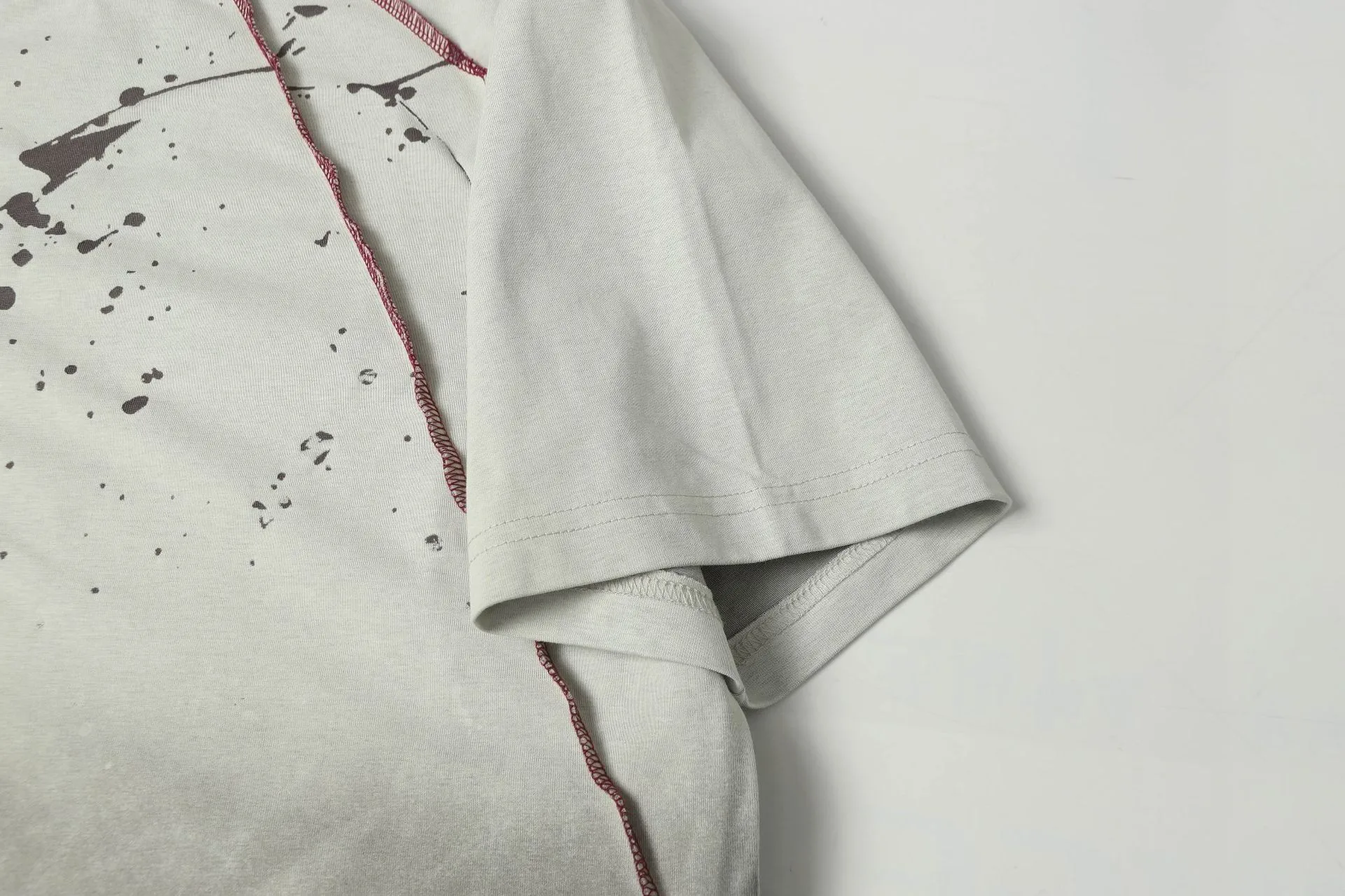 Jiayiku  Summer T-Shirt Men's American Retro Trendy Brand Burnt Flower Hole Heavy Industry Raw Edge Washed T-Shirt Short-Sleeved Men display picture 22