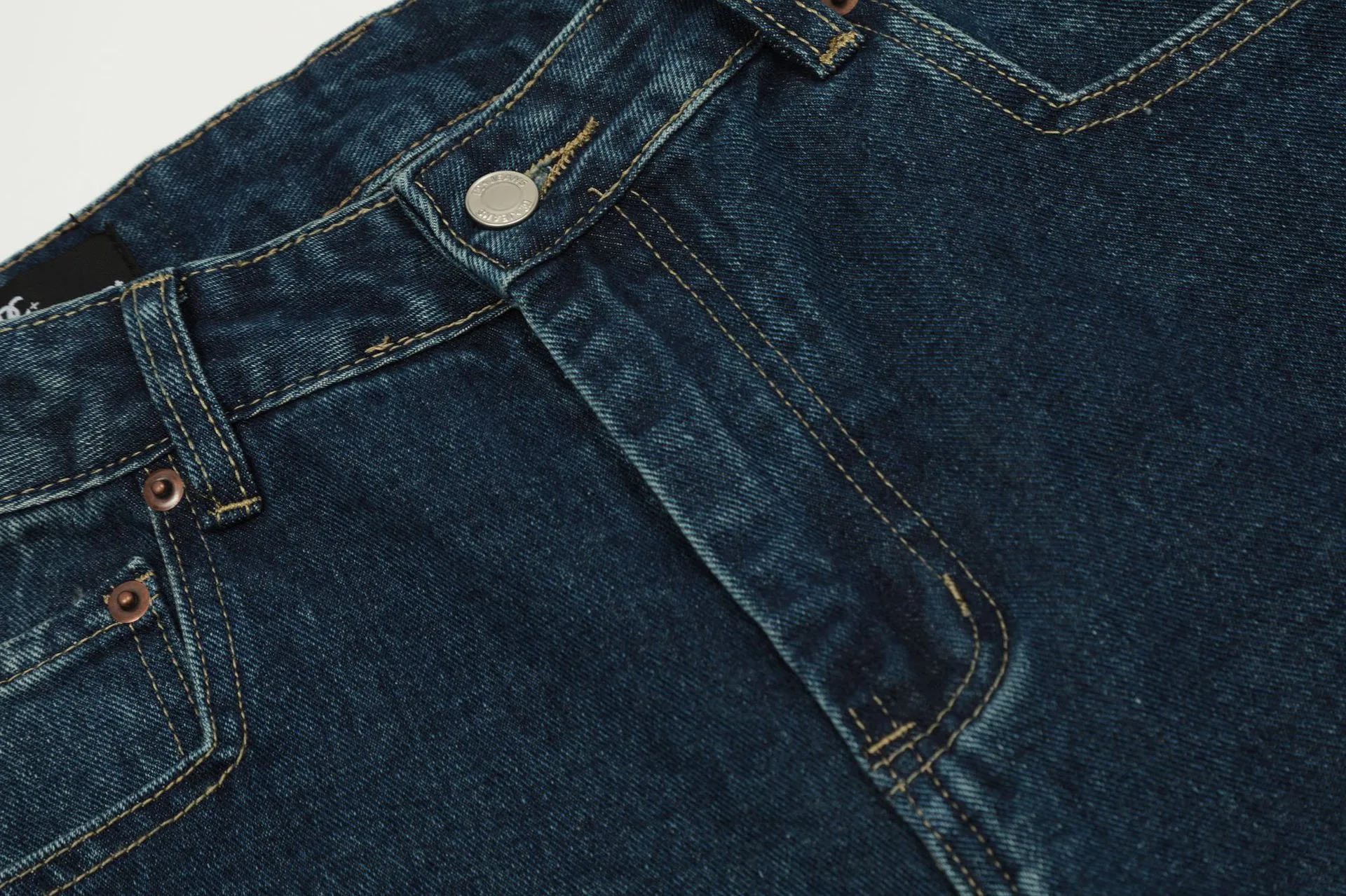 Jiayiku Men's  American High Street Retro Washed Jeans Loose Vibe Scimitar Wide Leg Pants For Men And Women display picture 8