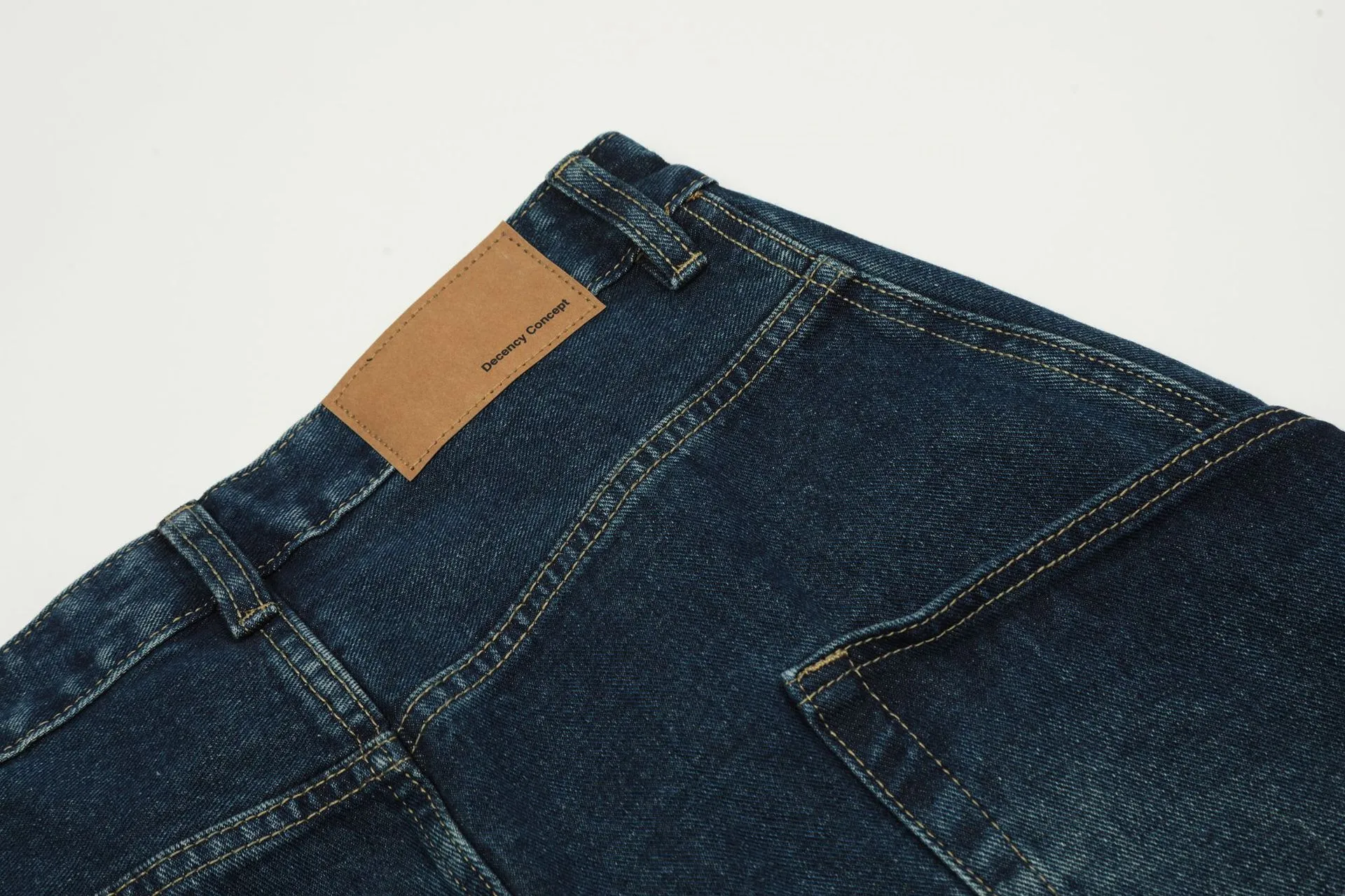 Jiayiku Men's  American High Street Retro Washed Jeans Loose Vibe Scimitar Wide Leg Pants For Men And Women display picture 15