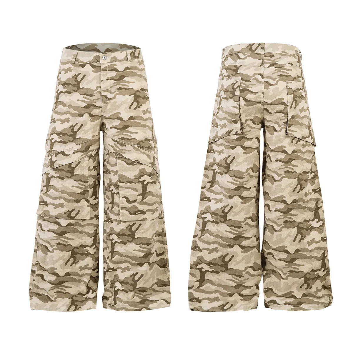 Jiayiku Fashion Brand American Street Functional Camouflage Overalls Men's Loose Wide Leg Pants Outdoor Casual Long Pants display picture 2