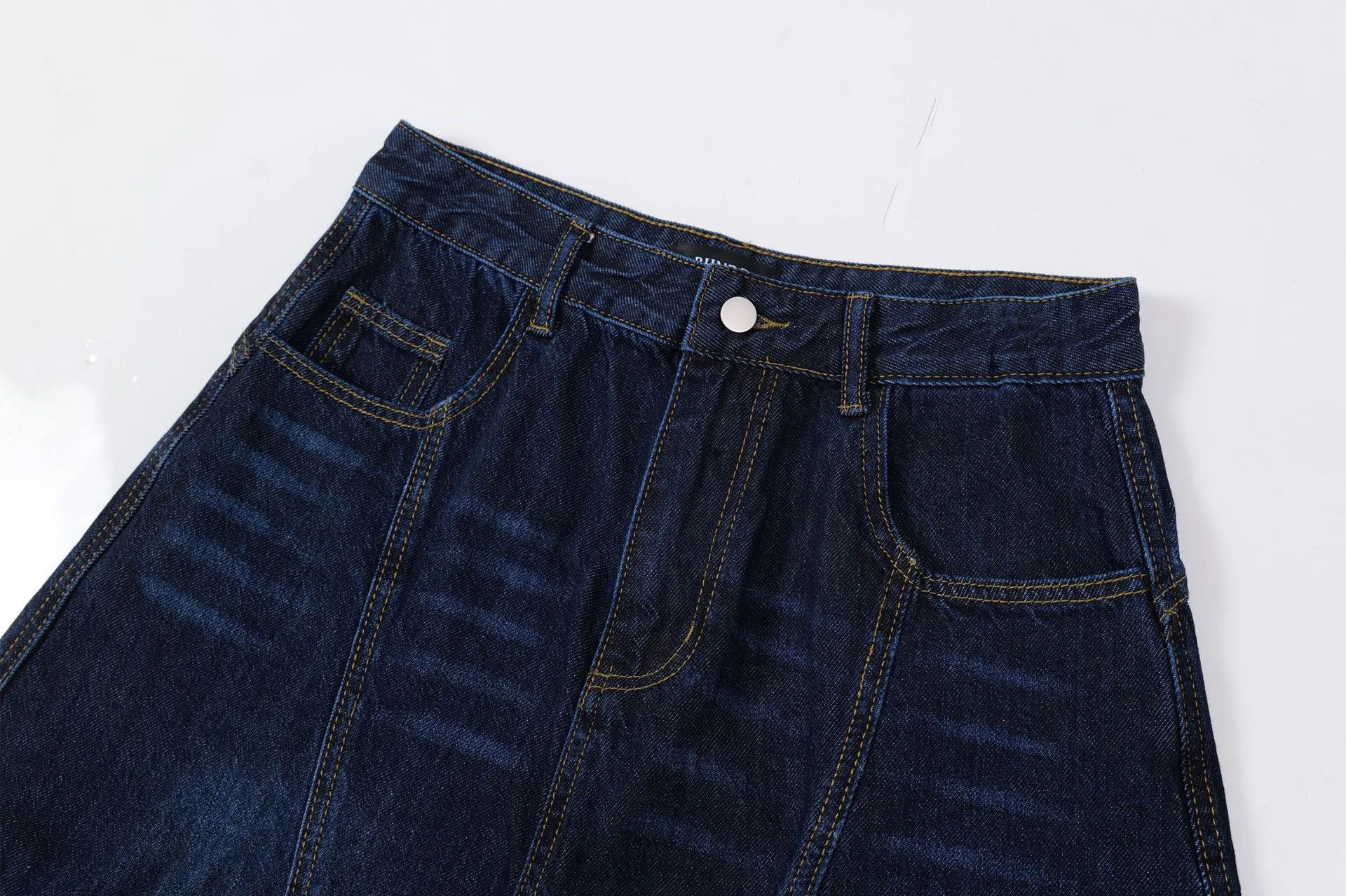 Jiayiku Trendy Brand  Summer Men's American Retro Washed Denim Shorts Straight-Leg Stylish Curved Shorts display picture 9