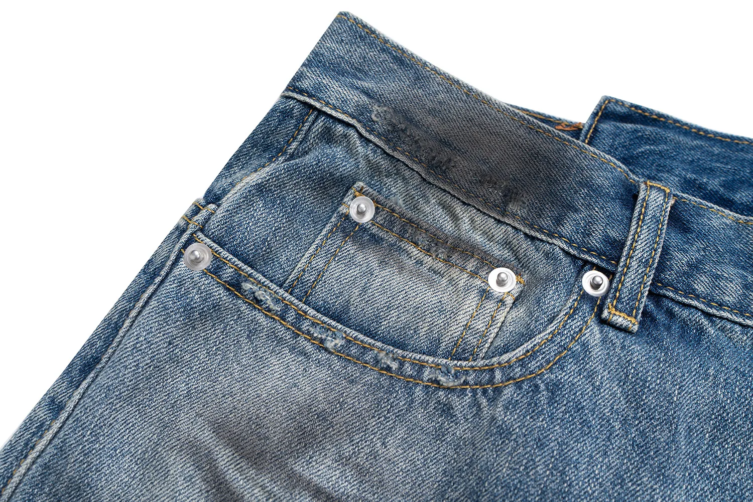 Jiayiku Men's Wear Waste Soil Dirty Dyed American High Street Heavy Washing Destruction Denim Pants Men's Wide Leg Shorts display picture 11