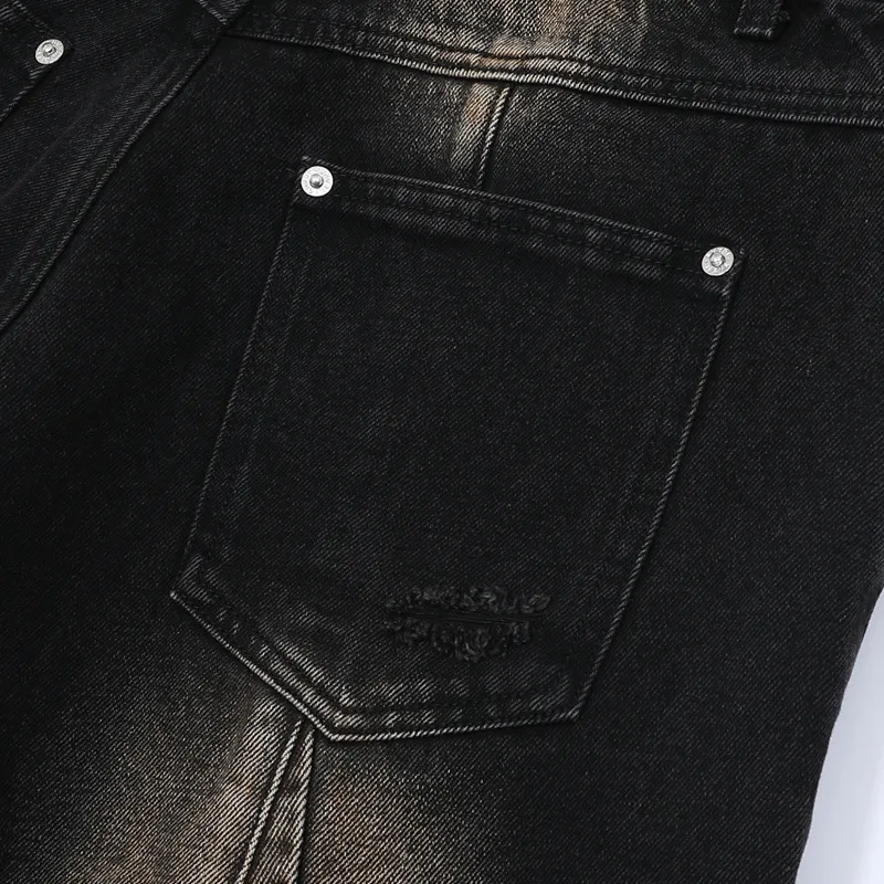 Jiayiku Men's  Summer New Style Niche Pleated Design Washed Denim Shirt Handsome Jacket Short Sleeve display picture 40