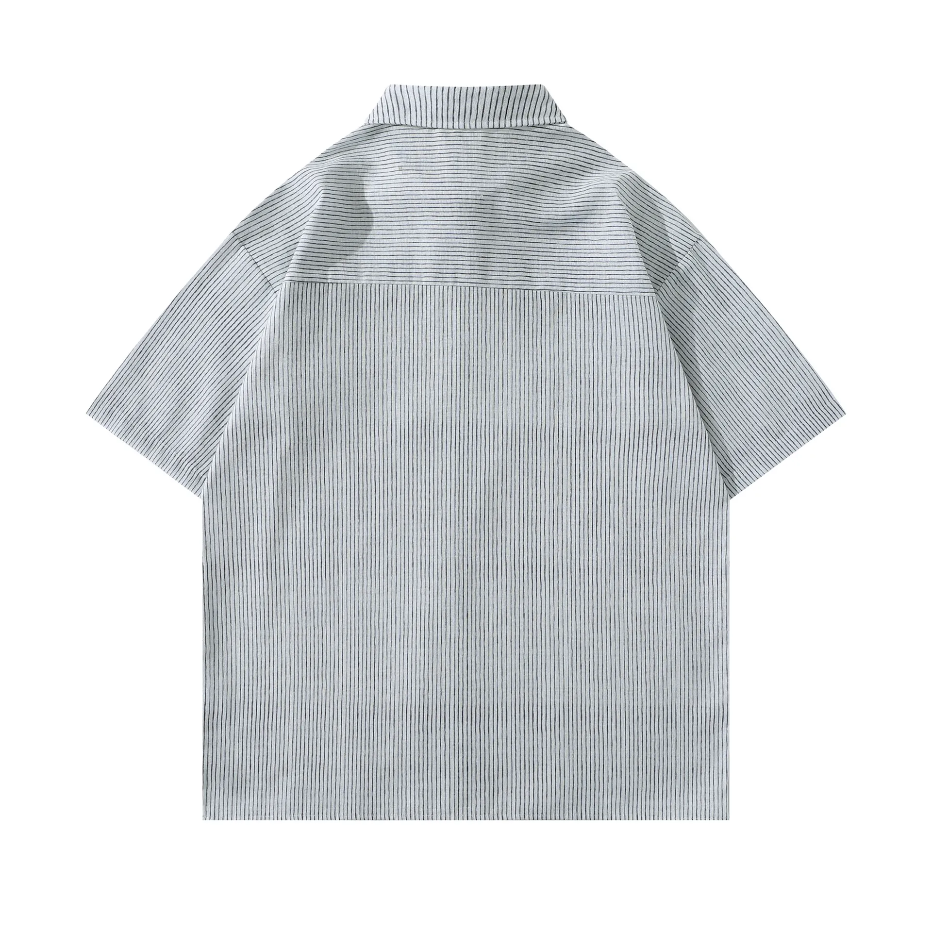 Jiayiku Men's  Summer Shirt New Style Retro Vintage Campus Style Floral Stripesd Shirt Short Sleeves display picture 4