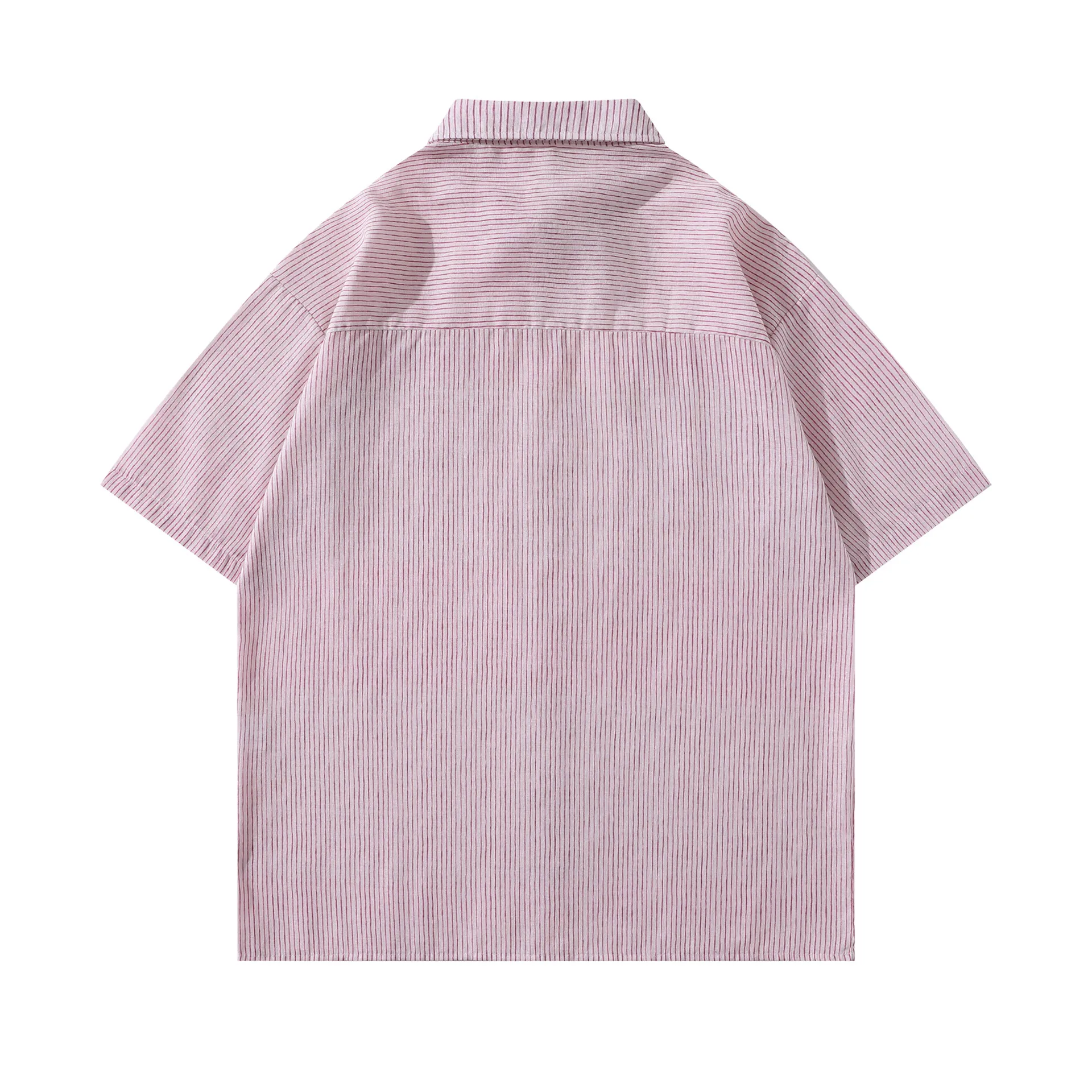 Jiayiku Men's  Summer Shirt New Style Retro Vintage Campus Style Floral Stripesd Shirt Short Sleeves display picture 6