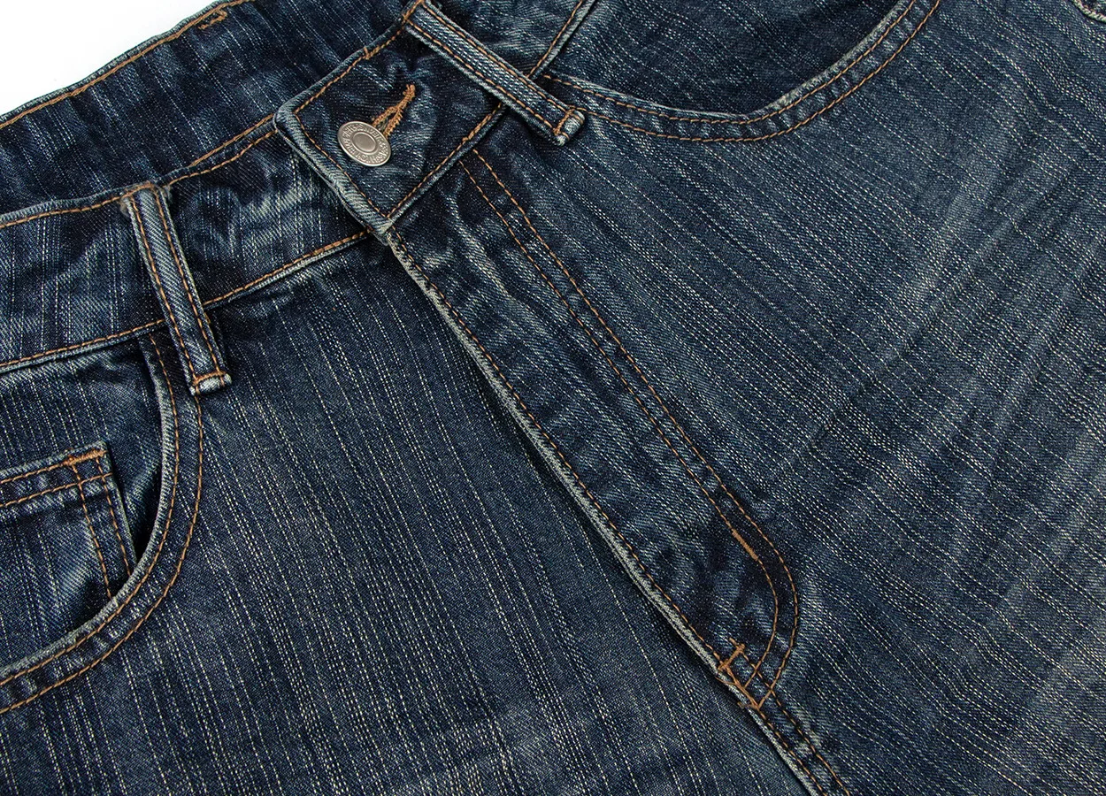 Jiayiku Men's Summer Denim Mid-Pants Men's American Fashion Brand Washed Bamboo Pattern Denim Shorts Loose Cropped Pants display picture 14
