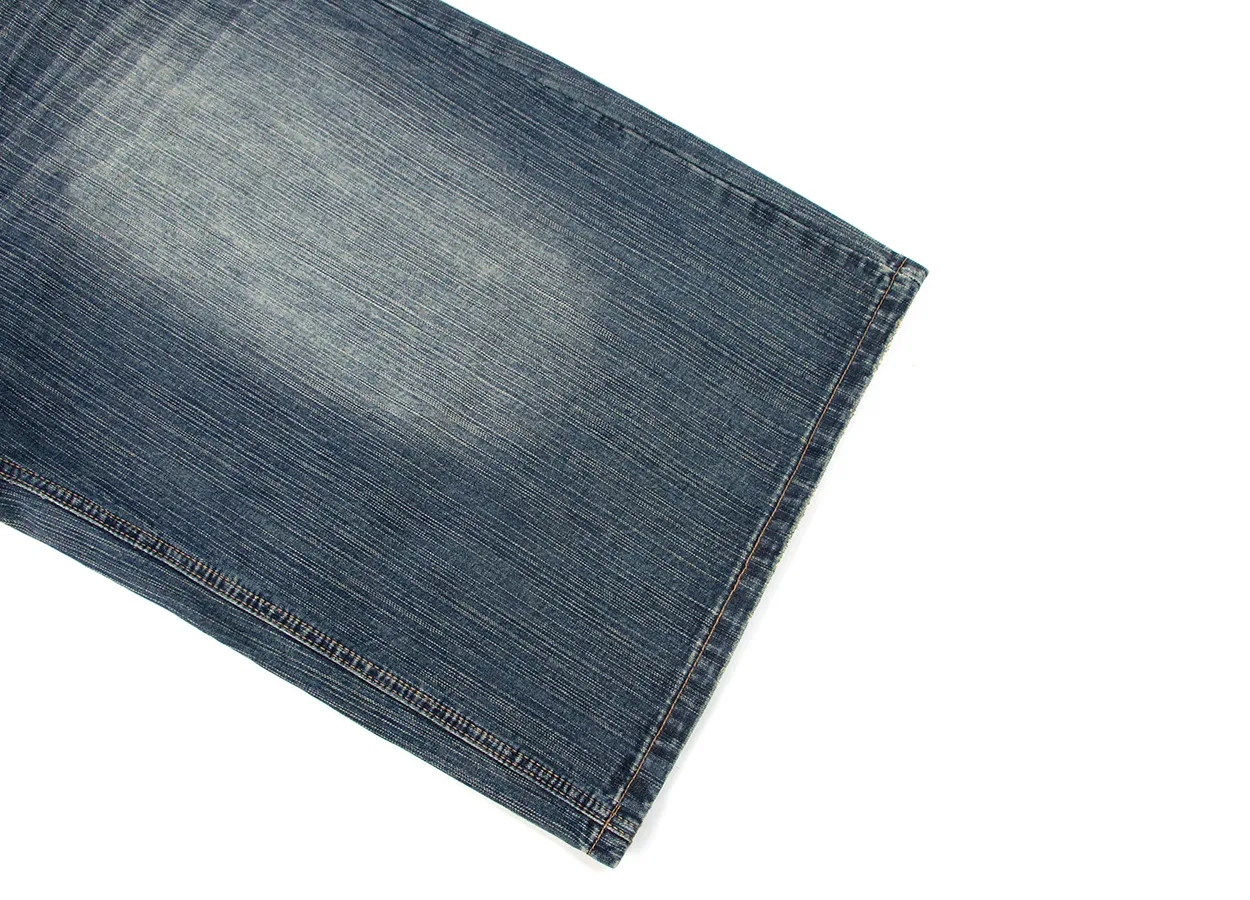 Jiayiku Men's Summer Denim Mid-Pants Men's American Fashion Brand Washed Bamboo Pattern Denim Shorts Loose Cropped Pants display picture 18