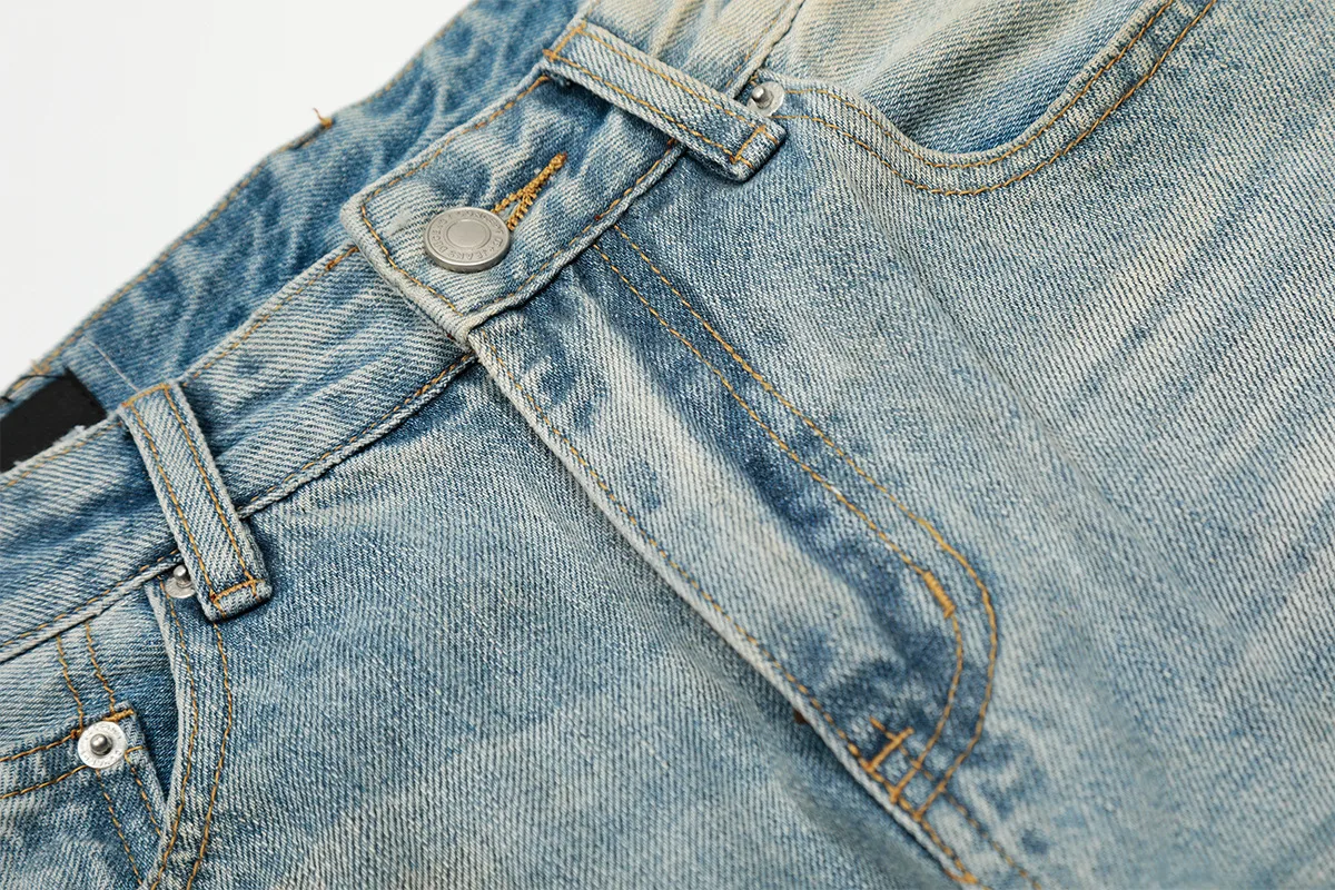 Jiayiku Trendy Brand  American Retro Washed Jeans Straight Simple Stylish Cleanfit Pants For Men And Women display picture 7