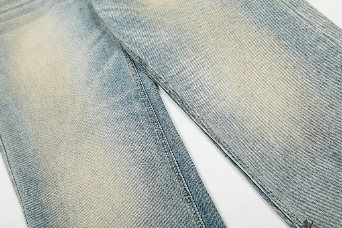 Jiayiku Trendy Brand  American Retro Washed Jeans Straight Simple Stylish Cleanfit Pants For Men And Women display picture 8