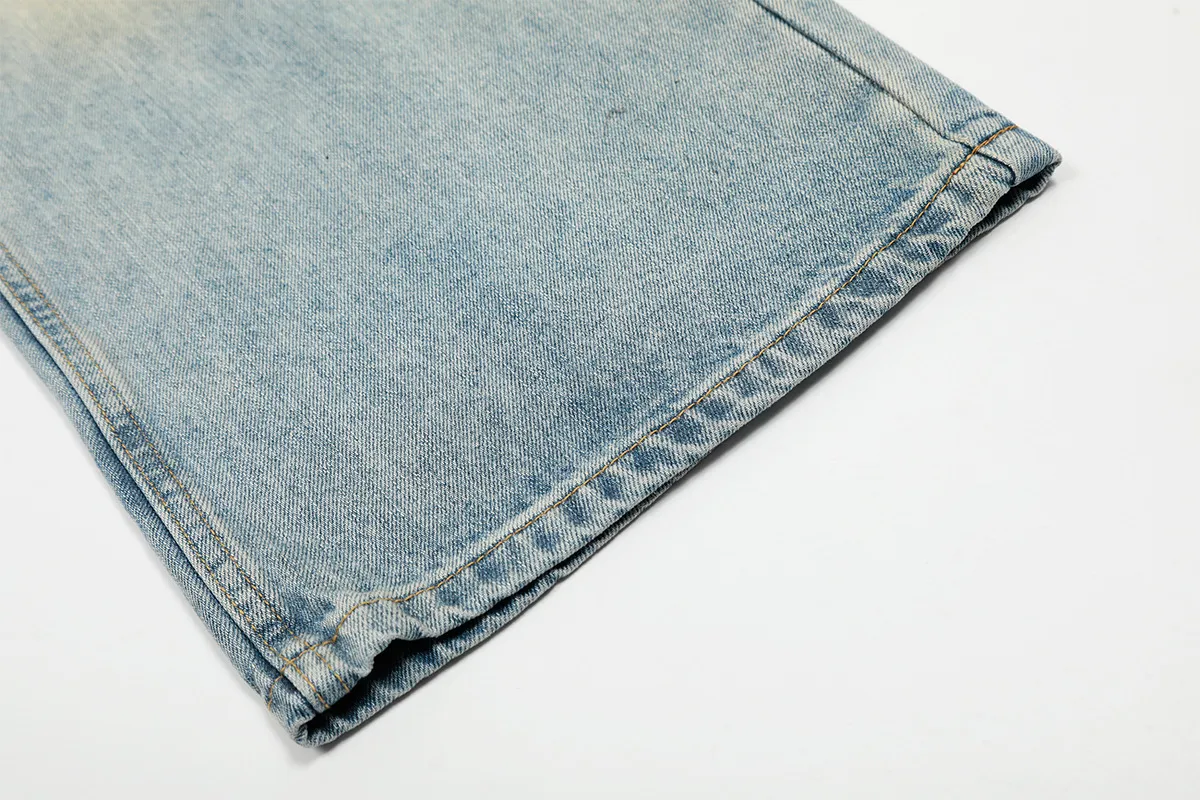 Jiayiku Trendy Brand  American Retro Washed Jeans Straight Simple Stylish Cleanfit Pants For Men And Women display picture 14