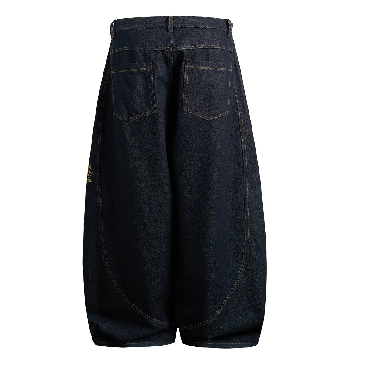 Jiayiku Trendy Brand  American Retro Washed Jeans Personalized Scimitar Pants Cleanfit Pants High Quality display picture 4