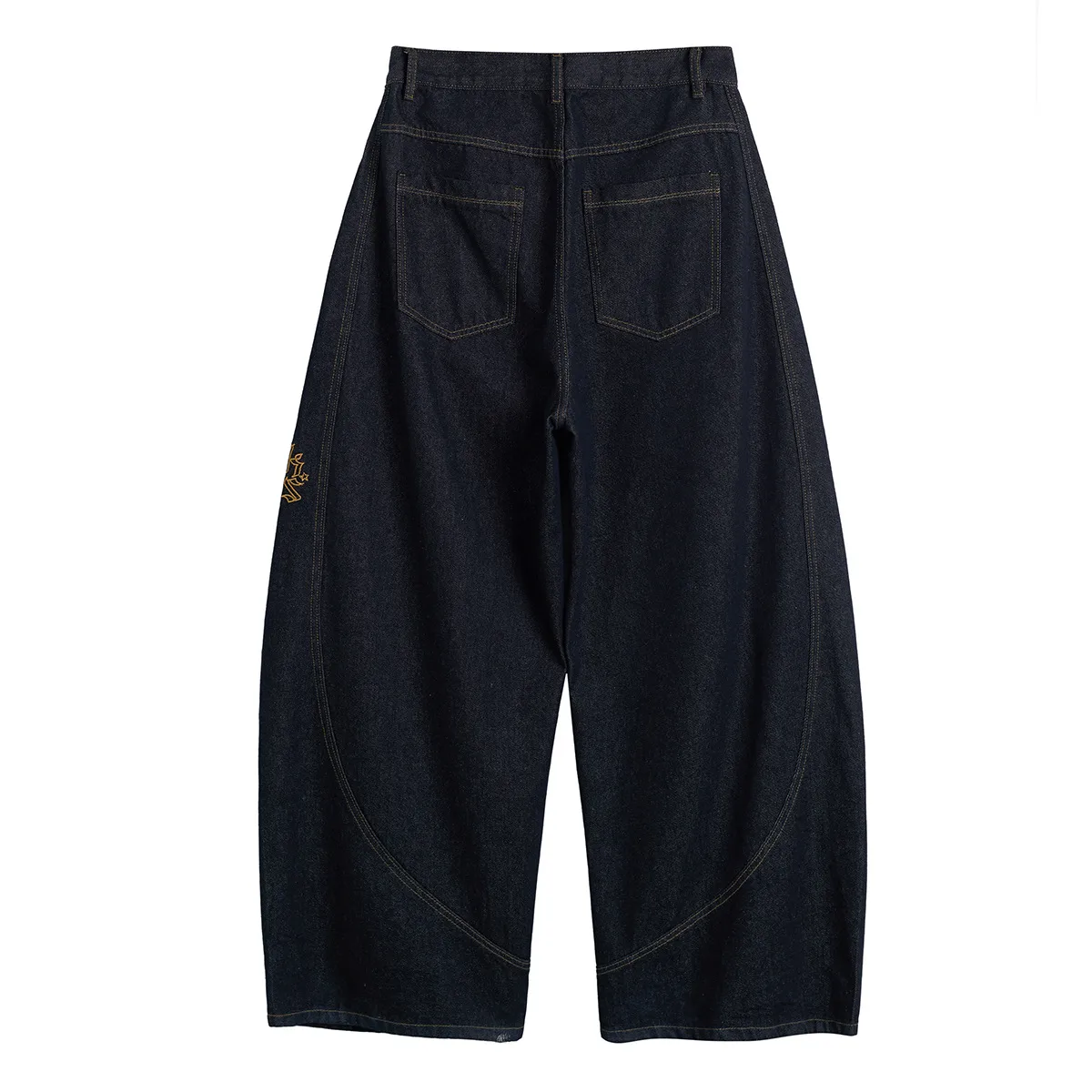 Jiayiku Trendy Brand  American Retro Washed Jeans Personalized Scimitar Pants Cleanfit Pants High Quality display picture 6