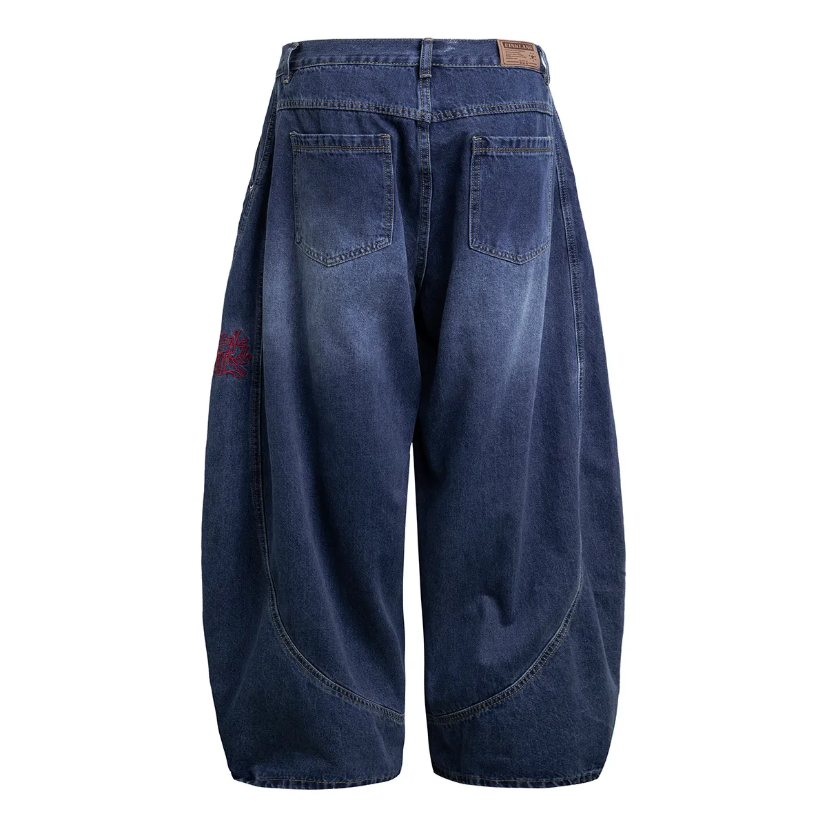 Jiayiku Trendy Brand  American Retro Washed Jeans Personalized Scimitar Pants Cleanfit Pants High Quality display picture 8
