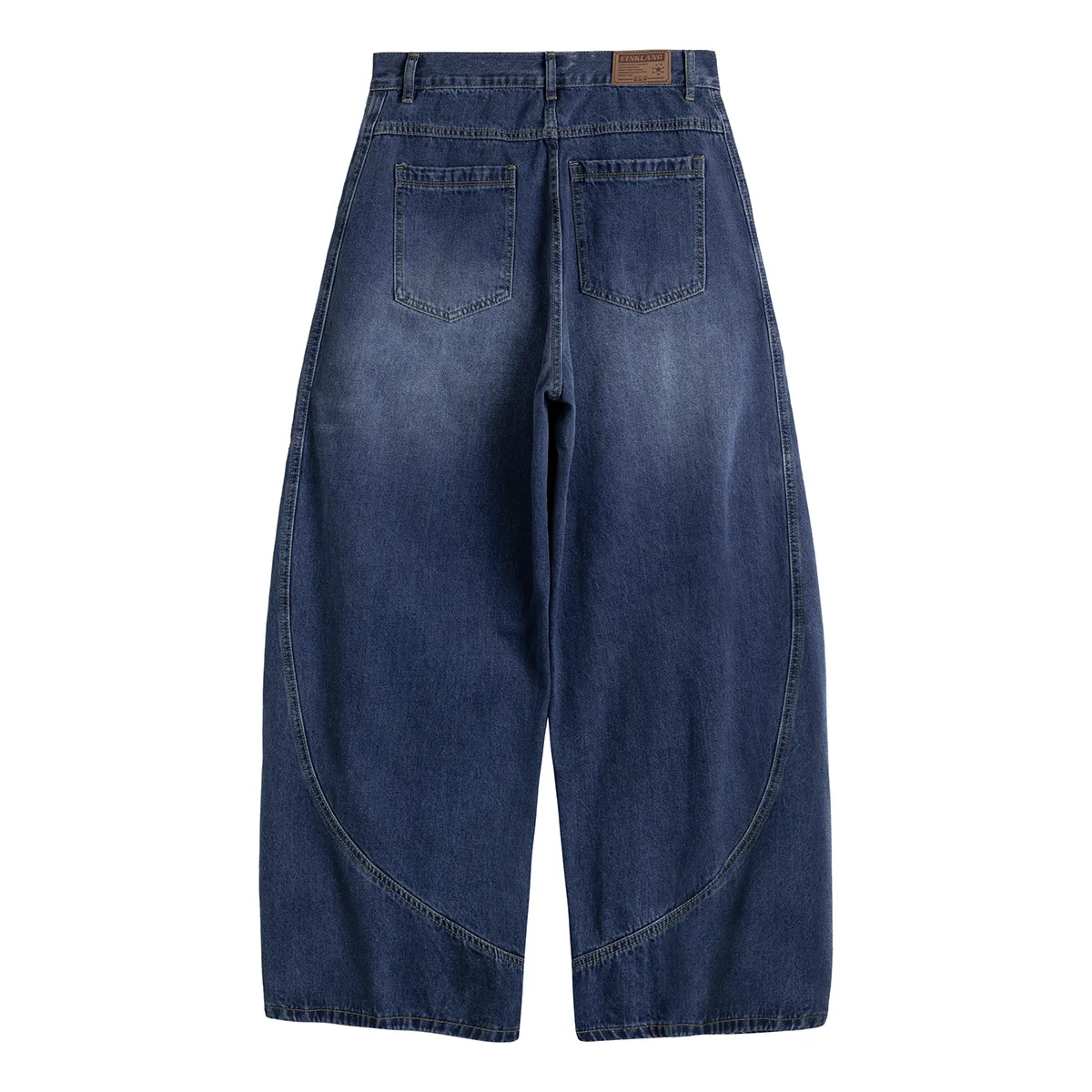 Jiayiku Trendy Brand  American Retro Washed Jeans Personalized Scimitar Pants Cleanfit Pants High Quality display picture 10