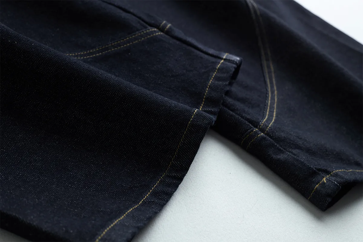 Jiayiku Trendy Brand  American Retro Washed Jeans Personalized Scimitar Pants Cleanfit Pants High Quality display picture 15