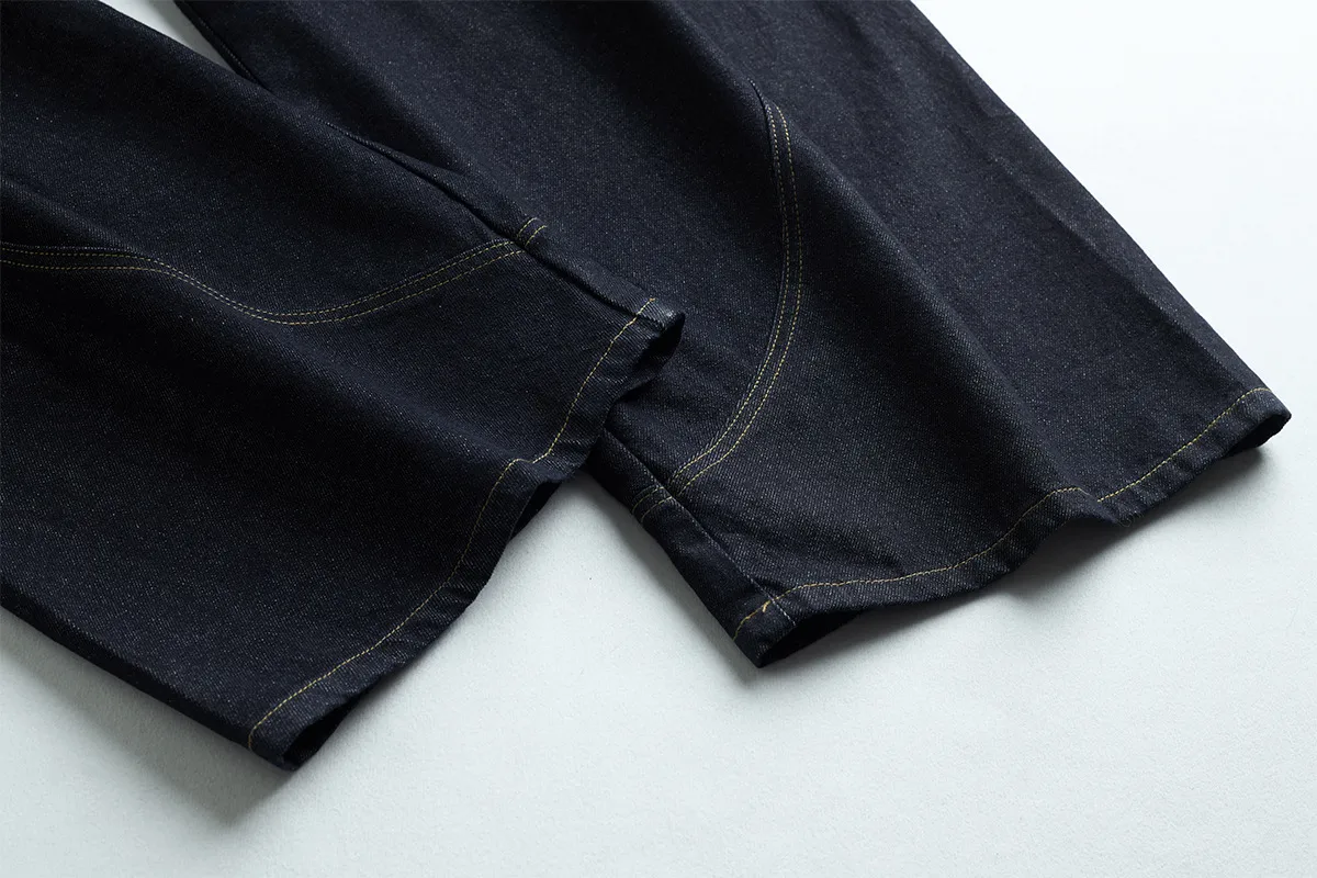 Jiayiku Trendy Brand  American Retro Washed Jeans Personalized Scimitar Pants Cleanfit Pants High Quality display picture 16