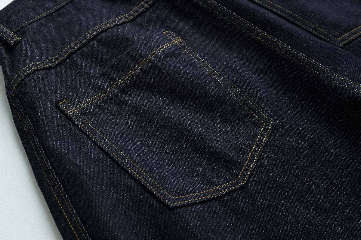 Jiayiku Trendy Brand  American Retro Washed Jeans Personalized Scimitar Pants Cleanfit Pants High Quality display picture 17